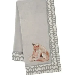Stroller|Lambs & Ivy - Painted Forest Fox Coral Fleece Baby Blanket, Gray - cutbabycare.com | baby boutique & care hub