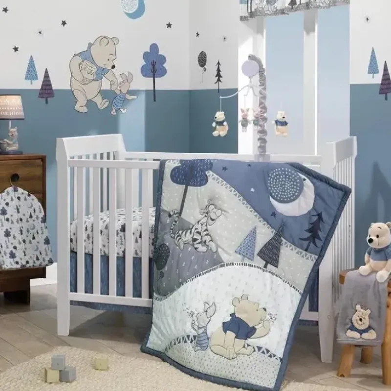 Shop All|Lambs & Ivy - 3Pk Disney Forever Pooh Baby Crib Bedding Set, Blue - cutbabycare.com | baby boutique & care hub