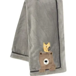 Stroller|Lambs & Ivy - Sierra Sky Grey Bear/Owl Soft Fleece Baby Blanket - cutbabycare.com | baby boutique & care hub