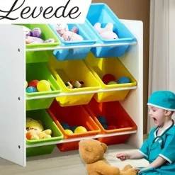 Shop All|Levede 9 Bins Kids Toy Box Bookshelf Organiser Display Shelf Storage Rack Drawer - cutbabycare.com | baby boutique & care hub