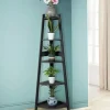 Bath Potty|Levede 5 Tier Corner Shelf Wooden Storage Home Display Rack Plant Stand Black - cutbabycare.com | baby boutique & care hub