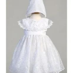 Shop All|Lito - Baby Girl Embroidered Tulle Dress With Bonnet, White - cutbabycare.com | baby boutique & care hub