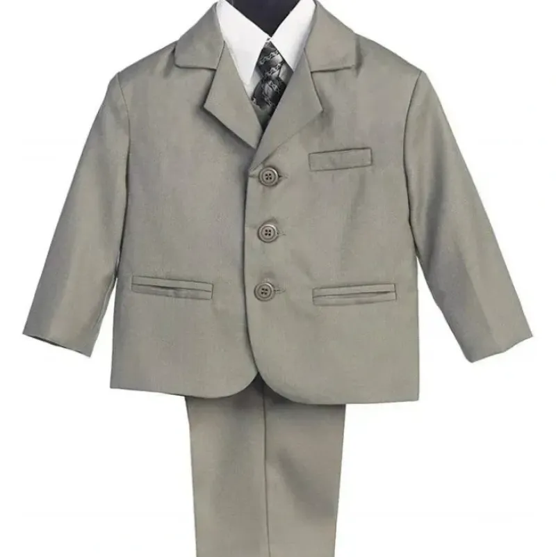 Shop All|Lito - Boy's 3 Button 5 Piece Suit With Shirt, Vest, And Tie (Light Gray) - cutbabycare.com | baby boutique & care hub