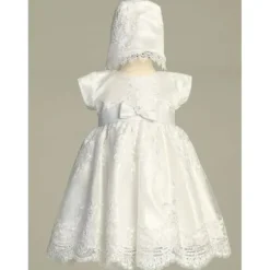 Shop All|Lito - Embroidered Tulle Dress With Bonnet, White - cutbabycare.com | baby boutique & care hub