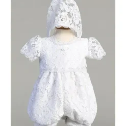 Shop All|Lito - Lace Romper With Bonnet Hazel, White - cutbabycare.com | baby boutique & care hub