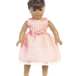 Shop All|Lito - Organza Dress With Burnout Squares Dolls Dress, Coral - cutbabycare.com | baby boutique & care hub