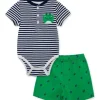 Shop All|Little Me - Baby Boy Frog Soft Cotton Knit Short Set - cutbabycare.com | baby boutique & care hub