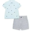 Shop All|Little Me - Baby Boy Sail Boat Polo Short Set - cutbabycare.com | baby boutique & care hub