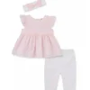 Shop All|Little Me - Baby Girl Daisy Eyelet Set, White/Pink - cutbabycare.com | baby boutique & care hub
