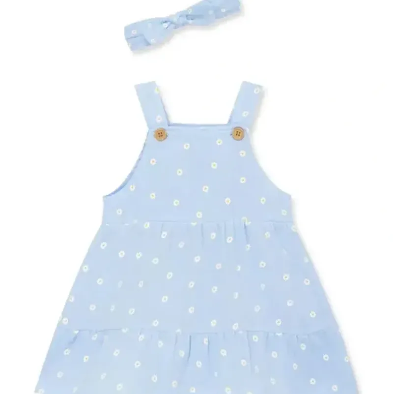 Shop All|Little Me - Baby Girl Daisy Gauze Dress & Headband - cutbabycare.com | baby boutique & care hub