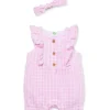 Shop All|Little Me - Baby Girl Gingham Romper & Headband - cutbabycare.com | baby boutique & care hub