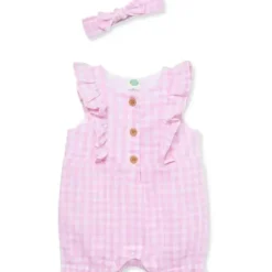 Shop All|Little Me - Baby Girl Gingham Romper & Headband - cutbabycare.com | baby boutique & care hub