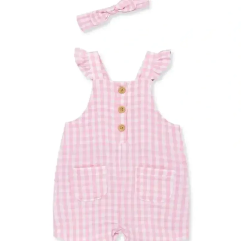 Shop All|Little Me - Baby Girl Gingham Gauze Jumper & Headband - cutbabycare.com | baby boutique & care hub