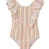 Shop All|Little Me - Baby Girl Multi Stripe Swimsuit - cutbabycare.com | baby boutique & care hub