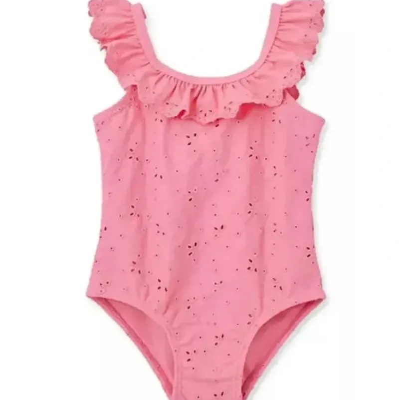 Shop All|Little Me - Baby Girl Pink Eyelet Swimsuit - cutbabycare.com | baby boutique & care hub