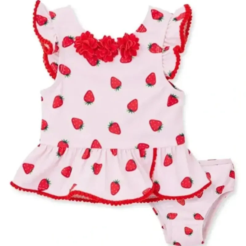 Shop All|Little Me - Baby Girl Strawberry Swimsuit Pink - cutbabycare.com | baby boutique & care hub