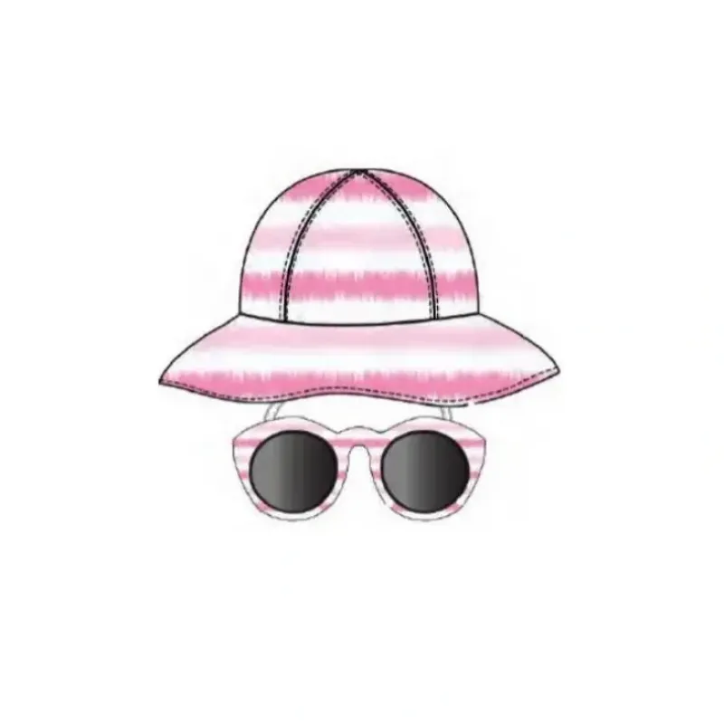 Shop All|Little Me - 2Pc Girl Hat & Sunglass Set In Pink/White, 0/12M - cutbabycare.com | baby boutique & care hub