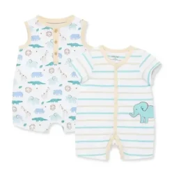 Shop All|Little Me - 2Pk Baby Boy Safari Cotton Rompers - cutbabycare.com | baby boutique & care hub