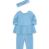 Shop All|Little Me - 2Pk Baby Girl Blue Rib Knit Tunic Set - cutbabycare.com | baby boutique & care hub