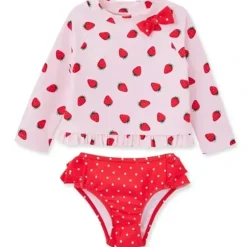 Shop All|Little Me - 2Pk Baby Swim Rash Guard Set, Strawberry - cutbabycare.com | baby boutique & care hub
