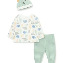 Shop All|Little Me - 3Pk Fuzzy Bears Interlock Knit Lap-Shoulder Set & Hat - cutbabycare.com | baby boutique & care hub