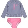 Shop All|Little Me - 2Pk Heart Long Sleeve Rashguard Blue - cutbabycare.com | baby boutique & care hub