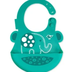Shop All|Marcus & Marcus Baby Bib Ollie Elephant Soft Silicone w/ Crumb Catcher 6m+ Green - cutbabycare.com | baby boutique & care hub
