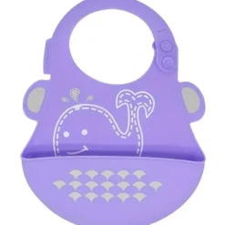Shop All|Marcus & Marcus Baby Bib Willo Whale Soft Silicone w/ Crumb Catcher 6m+ Lilac - cutbabycare.com | baby boutique & care hub