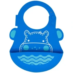 Shop All|Marcus & Marcus Baby Bib Lucas Hippo Soft Silicone w/ Crumb Catcher 6m+ Blue - cutbabycare.com | baby boutique & care hub