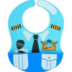 Health Safety|Marcus & Marcus Little Pilot Wide Bib Food Catcher Baby/Toddler 6m+ Lucas Blue - cutbabycare.com | baby boutique & care hub