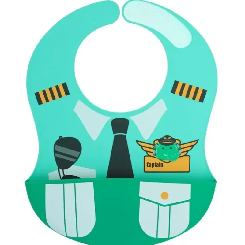 Health Safety|Marcus & Marcus Little Pilot Wide Bib Food Catcher Baby/Toddler 6m+ Ollie Aqua - cutbabycare.com | baby boutique & care hub