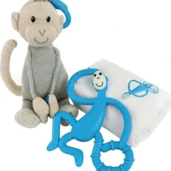 Shop All|Matchstick Monkey Teething Gift Set Plush/Teether/Muslin Blanket Baby 3m+ Blue - cutbabycare.com | baby boutique & care hub