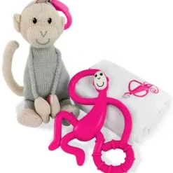 Shop All|Matchstick Monkey Teething Gift Set Plush/Teether/Muslin Blanket Baby 3m+ Pink - cutbabycare.com | baby boutique & care hub