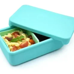 Shop All|Melii - 100% Silicone Bento Box with Removable Dividers, 2 Compartments, Blue Mint - cutbabycare.com | baby boutique & care hub