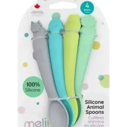 Shop All|Melii - 100% Silicone Spoons, Baby and Toddler Feeding, BPA Free, 4 Piece Set, Shark, Dino, Bulldog, and Bear - cutbabycare.com | baby boutique & care hub