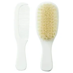 Shop All|Mininor Comb & Brush Set Baby/Infant Soft Natural Bristles Hair Care 0m+ White - cutbabycare.com | baby boutique & care hub