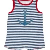 Shop All|Mud Pie - Anchor Stripe Baby Romper - cutbabycare.com | baby boutique & care hub
