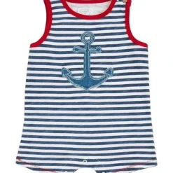 Shop All|Mud Pie - Anchor Stripe Baby Romper - cutbabycare.com | baby boutique & care hub