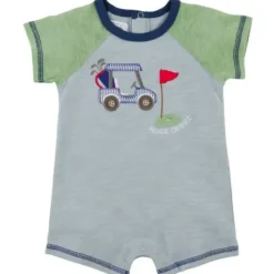 Shop All|Mud Pie - Baby Boy Golf Shortall, Grey - cutbabycare.com | baby boutique & care hub