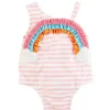 Shop All|Mud Pie - Baby Girl Rainbow Applique Swimsuit - cutbabycare.com | baby boutique & care hub