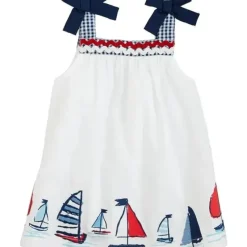 Shop All|Mud Pie - Baby Girl Sailboat Poplin Dress - cutbabycare.com | baby boutique & care hub