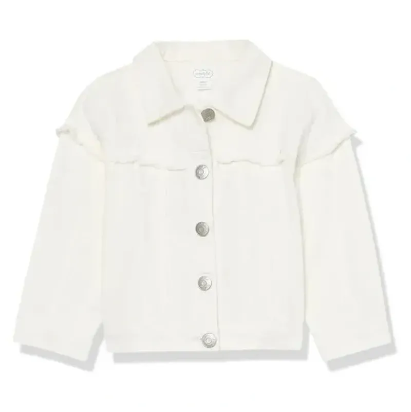 Shop All|Mud Pie - Baby Girl White Denim Jacket - cutbabycare.com | baby boutique & care hub