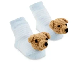 Shop All|Mud Pie - Blue Dog Rattle Toe Socks 0-12M - cutbabycare.com | baby boutique & care hub