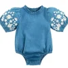 Shop All|Mud Pie - Embroidered Denim Baby Romper - cutbabycare.com | baby boutique & care hub