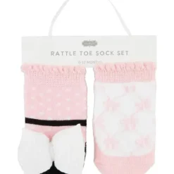 Shop All|Mud Pie - Gingham Rattle Toe Sock Set - cutbabycare.com | baby boutique & care hub