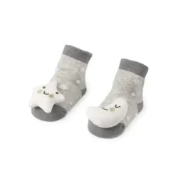 Shop All|Mud Pie - Gray Moon & Star Rattle Toe Socks - cutbabycare.com | baby boutique & care hub