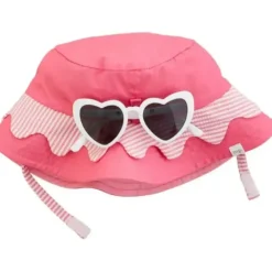 Shop All|Mud Pie - Pink Scallop Hat & Sunglasses Set - cutbabycare.com | baby boutique & care hub