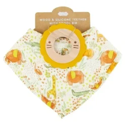 Shop All|Mud Pie - Safari Bib & Teether Set - cutbabycare.com | baby boutique & care hub
