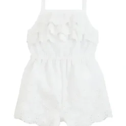 Shop All|Mud Pie - White Eyelet Baby Romper - cutbabycare.com | baby boutique & care hub