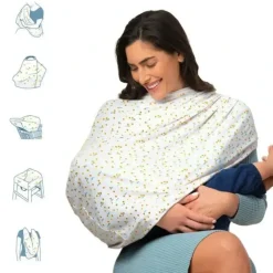 Nursing Feeding|Munchkin - Antimicrobial 5-In-1 Cover - Quiet Skies - cutbabycare.com | baby boutique & care hub